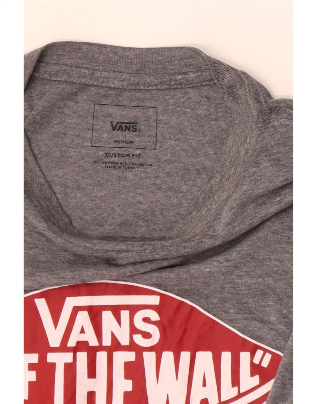 Vans Herre Custom Fit grafisk T-shirt Top Medium Grey Flecked Bomuld