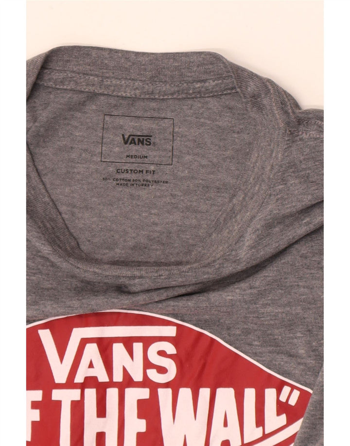 Vans Herre Custom Fit grafisk T-shirt Top Medium Grey Flecked Bomuld