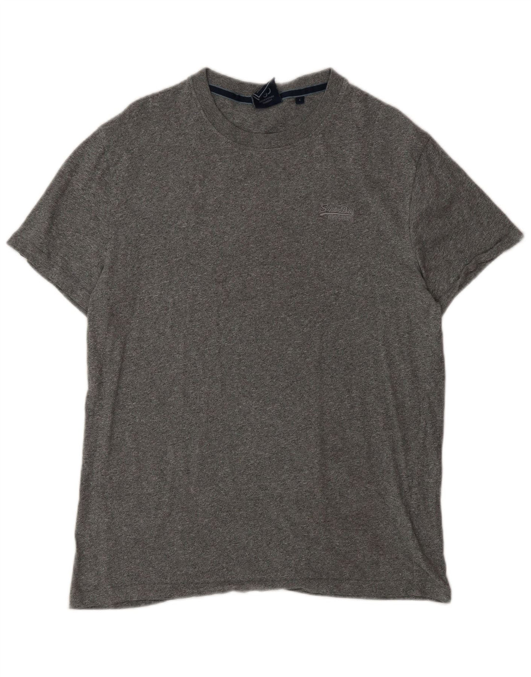 Superdry T-shirt top til mænd, stor grå flækket bomuld