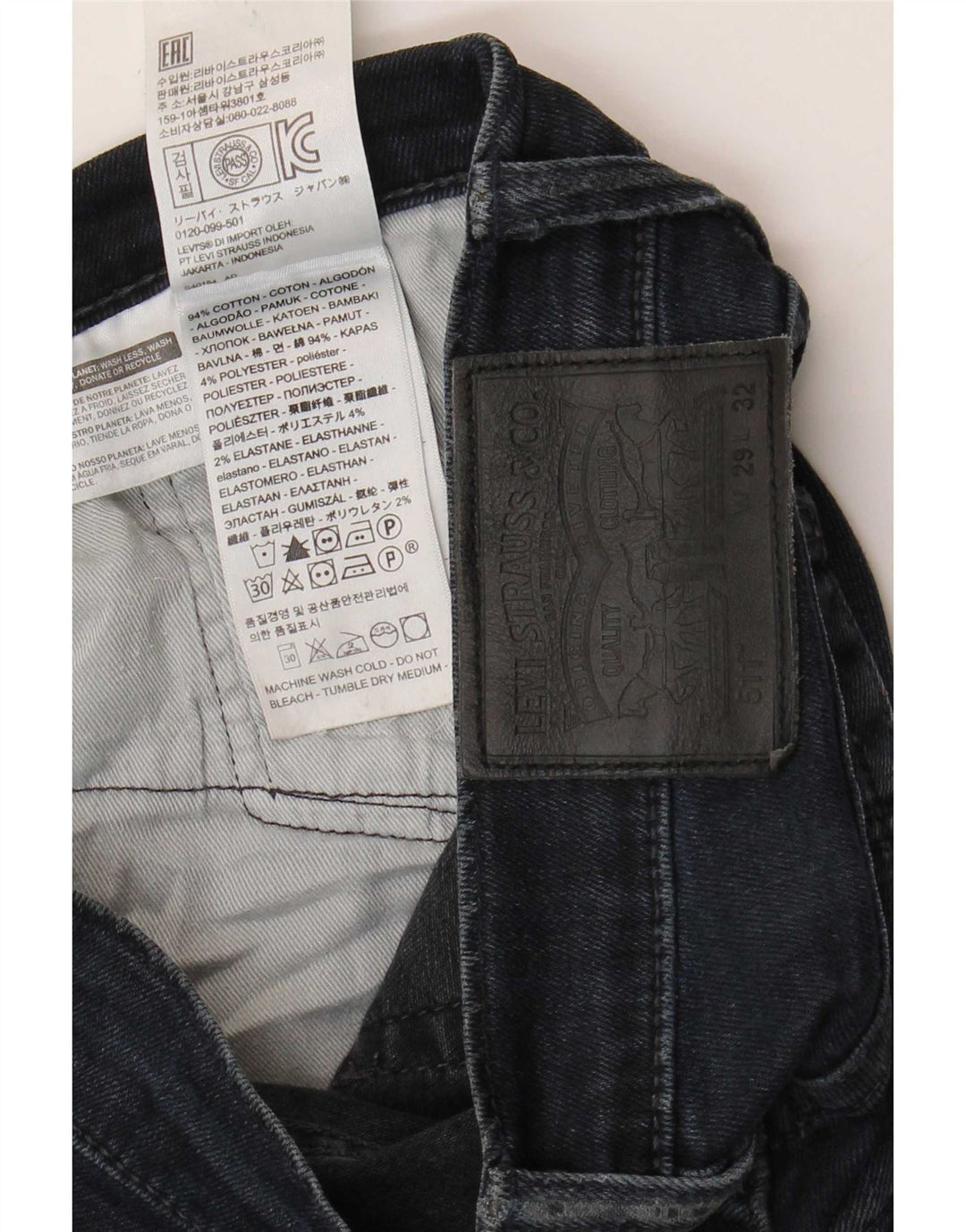 Levi's Herre 511 Slim Jeans W29 L32 Marineblå Bomuld