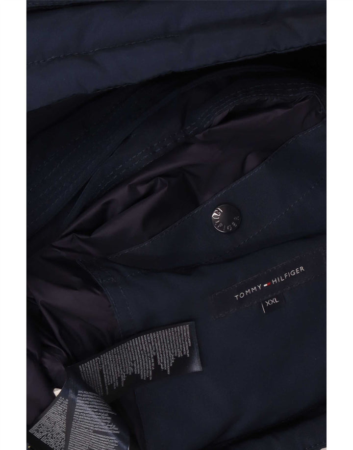 Tommy Hilfiger Herre hættepolstret jakke UK 44 2XL Navy Blue Polyester