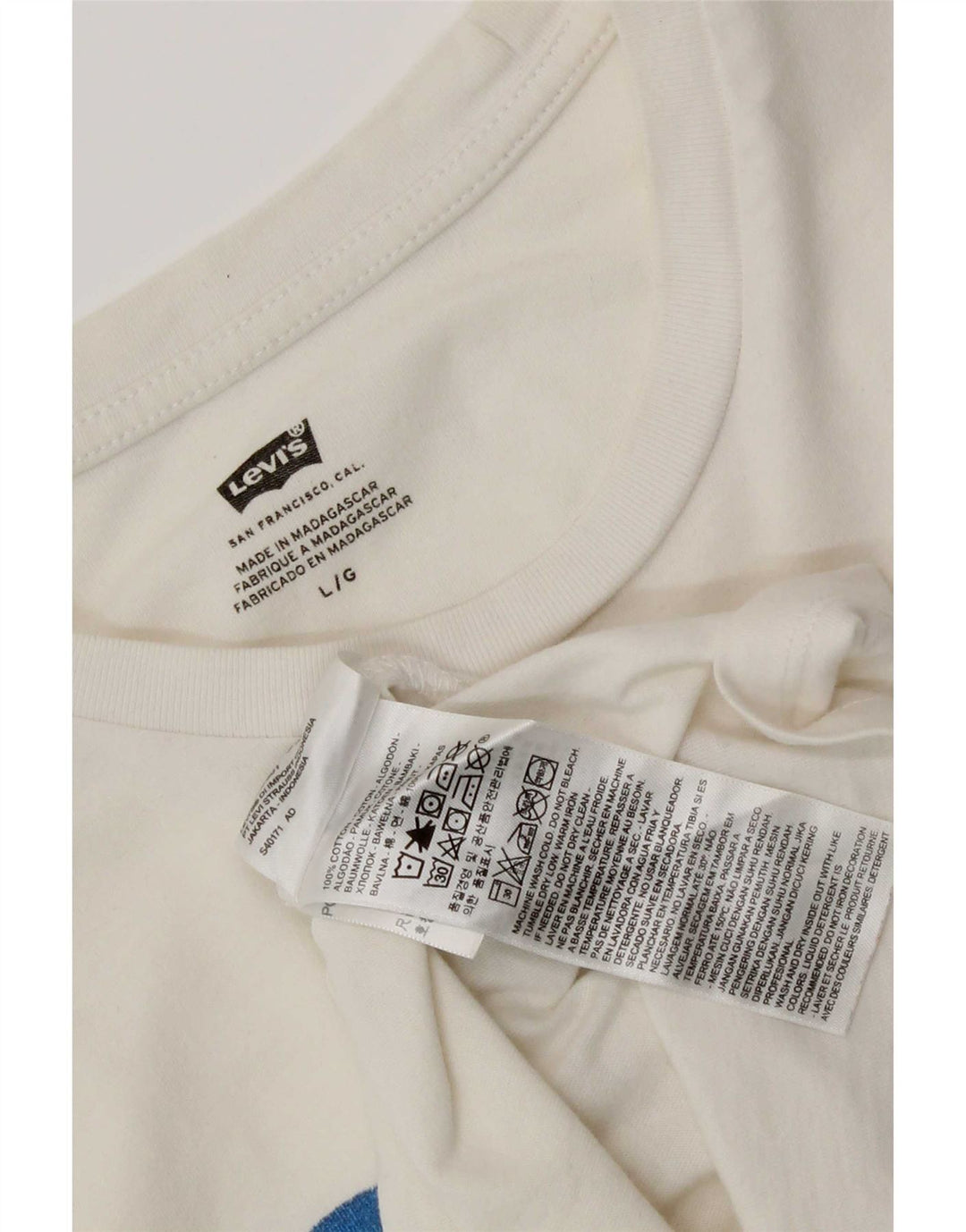 Levi's Herre grafisk T-shirt Top Stor hvid bomuld
