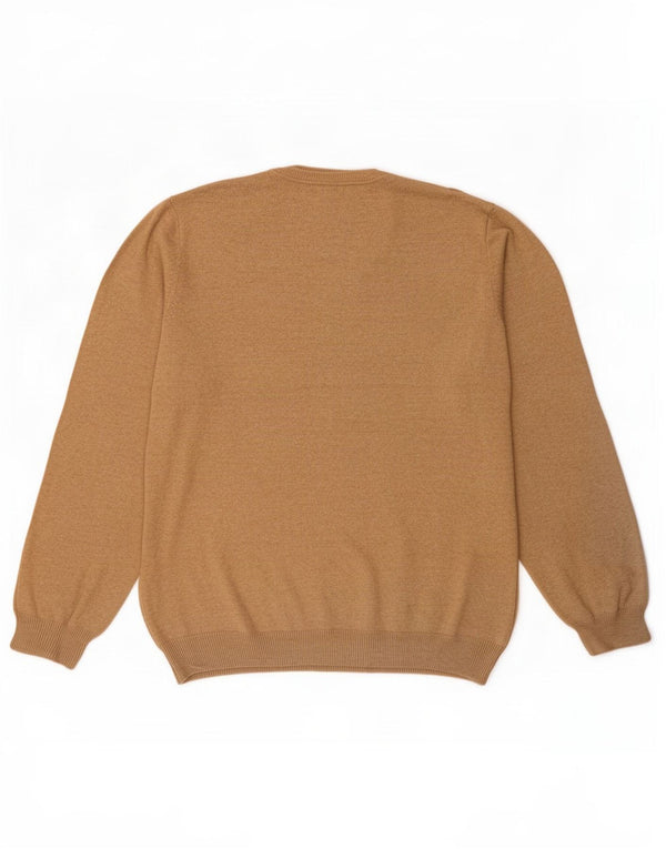 Marks & Spencer Herre Regular Fit V-hals sweater XL Beige Bomuld