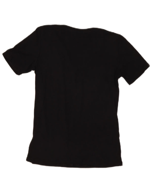 Benetton Dame T-Shirt Top UK 10 Lille Sort