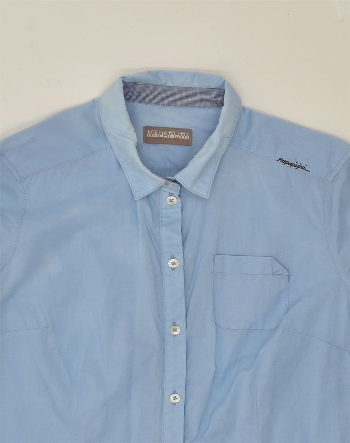 NAPAPIJRI Womens Shirt UK 6 XS Blue Cotton | Vintage Napapijri | Thrift | Second-Hand Napapijri | Used Clothing | Messina Hembry 