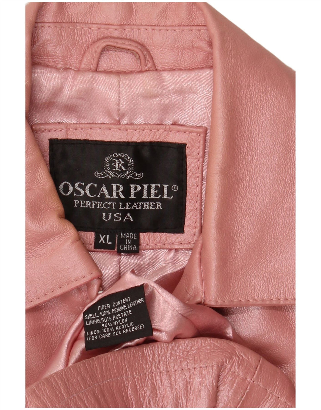 Vintage læderjakke til kvinder UK 18 XL Pink læder