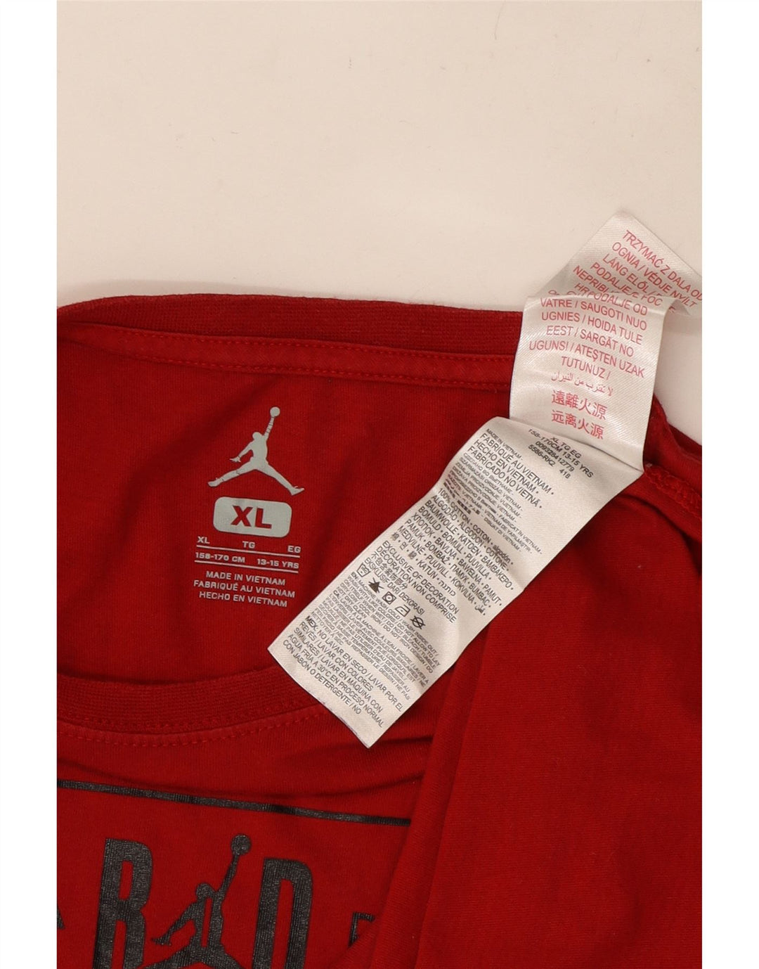 JORDAN Drenge Grafisk T-Shirt Top 13-14 år XL Rød Bomuld