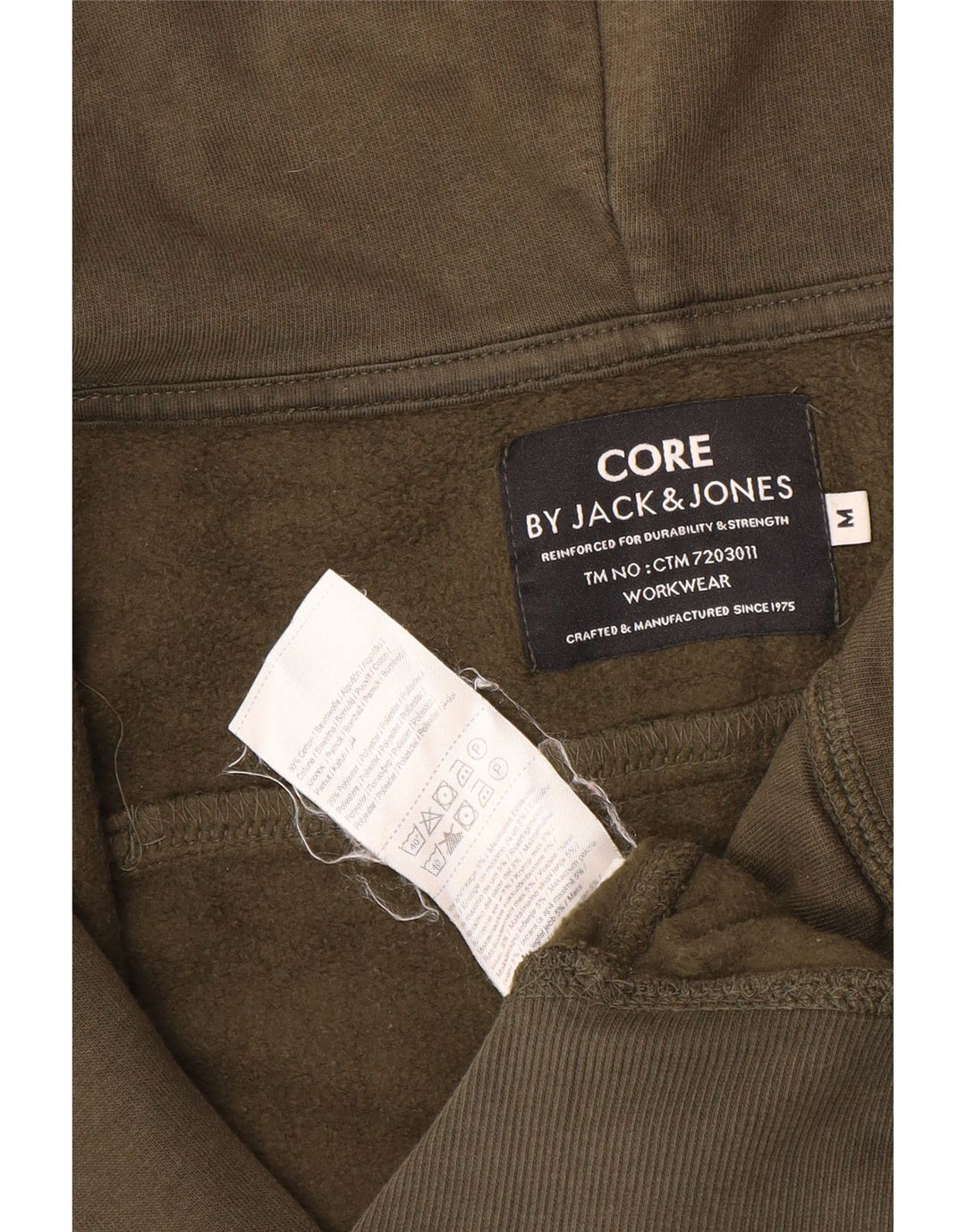 Jack & Jones hættetrøje med lynlås til mænd Medium Khaki Bomuld