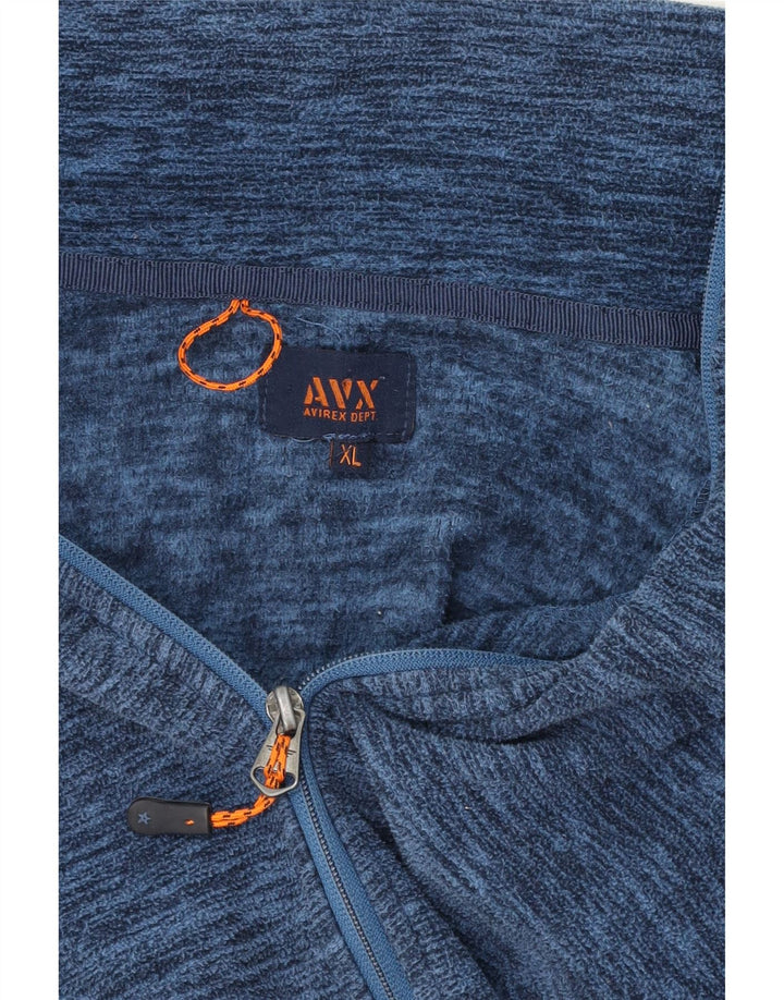 AVIREX Womens Fleece Jacket UK 18 XL Blue Flecked Polyester Vintage Avirex and Second-Hand Avirex from Messina Hembry 