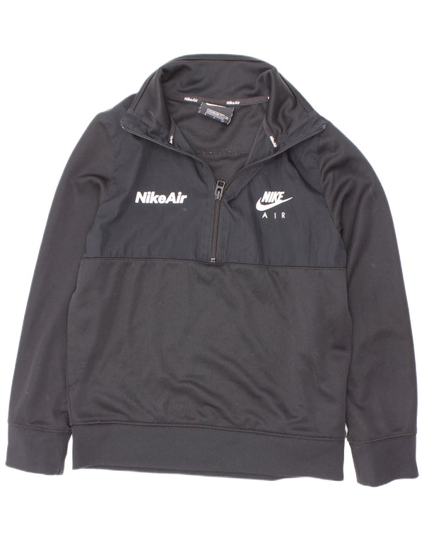 Nike Boys Standard grafisk sweatshirt med lynlåshals 8-9 år Lille Sort
