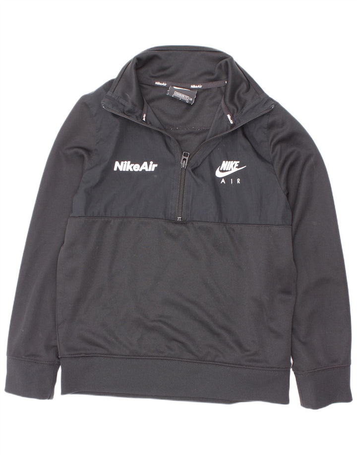 Nike Boys Standard grafisk sweatshirt med lynlåshals 8-9 år Lille Sort