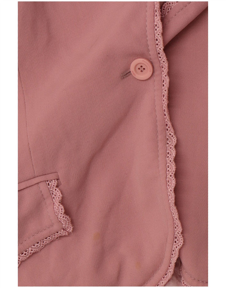 VALENTINO Dame 1-knaps blazerjakke UK 14 Medium Pink Virgin Wool