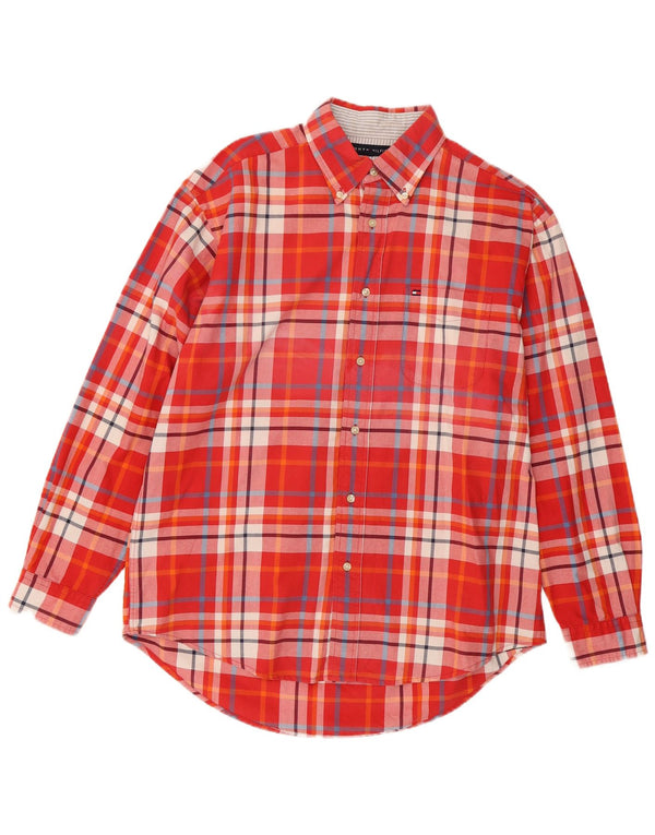 Tommy Hilfiger Herreskjorte Medium Rød Plaid Bomuld
