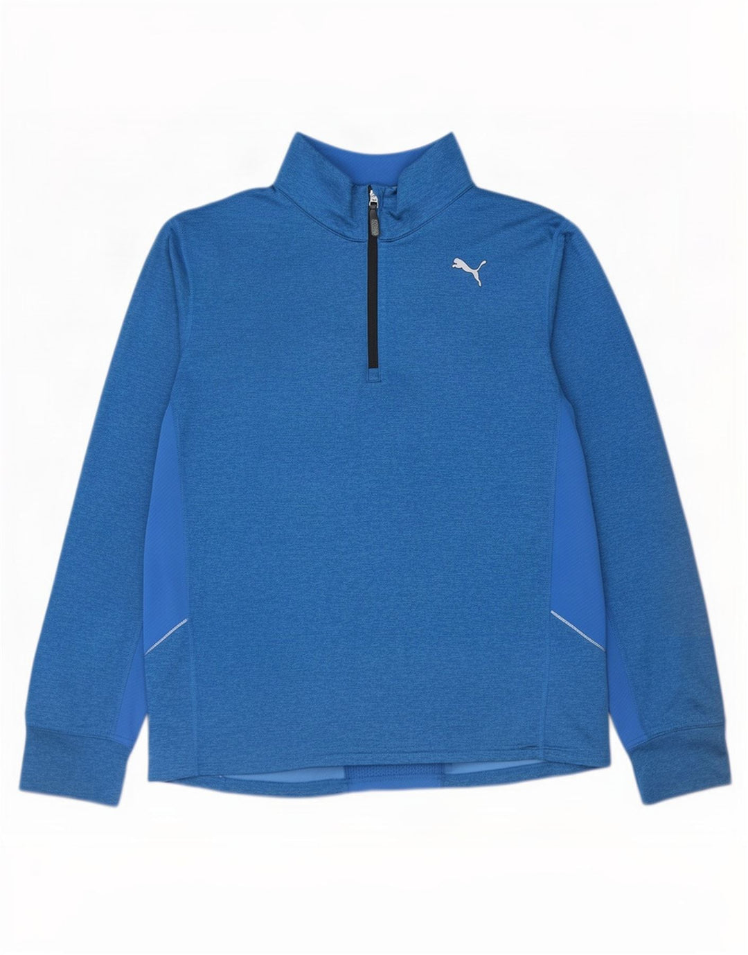 Puma Herre Zip Neck Pullover Træningsdragt Top Stor Blå Colourblock