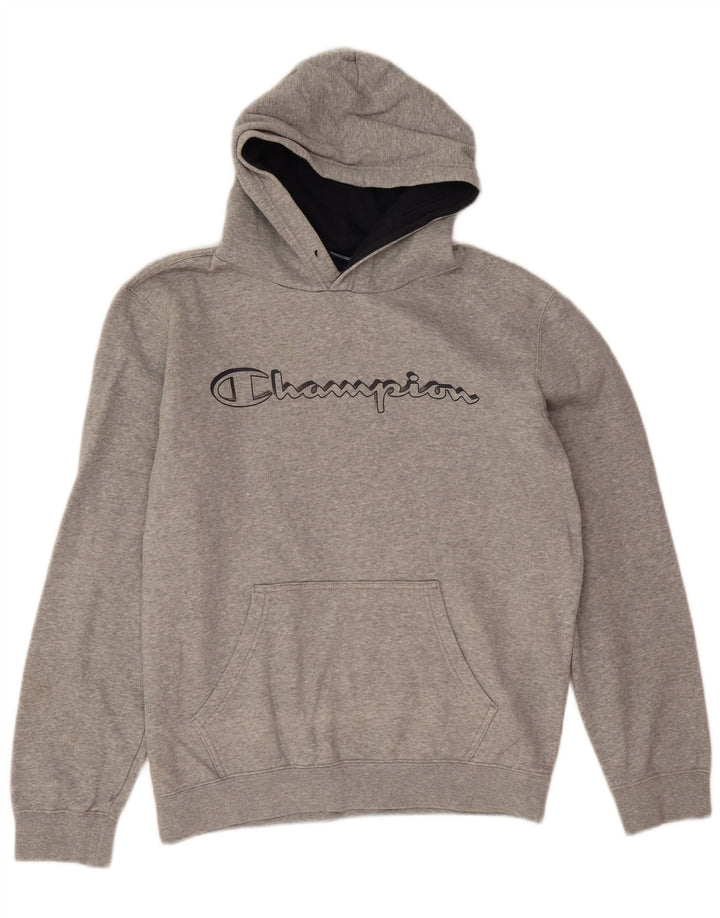 Champion Herre grafisk hættetrøje Jumper Medium Grey Flecked Bomuld