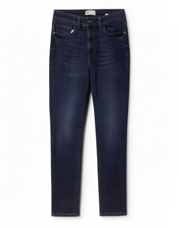 Zara Dame Slim Jeans Medium W28 L27 Blå Bomuld