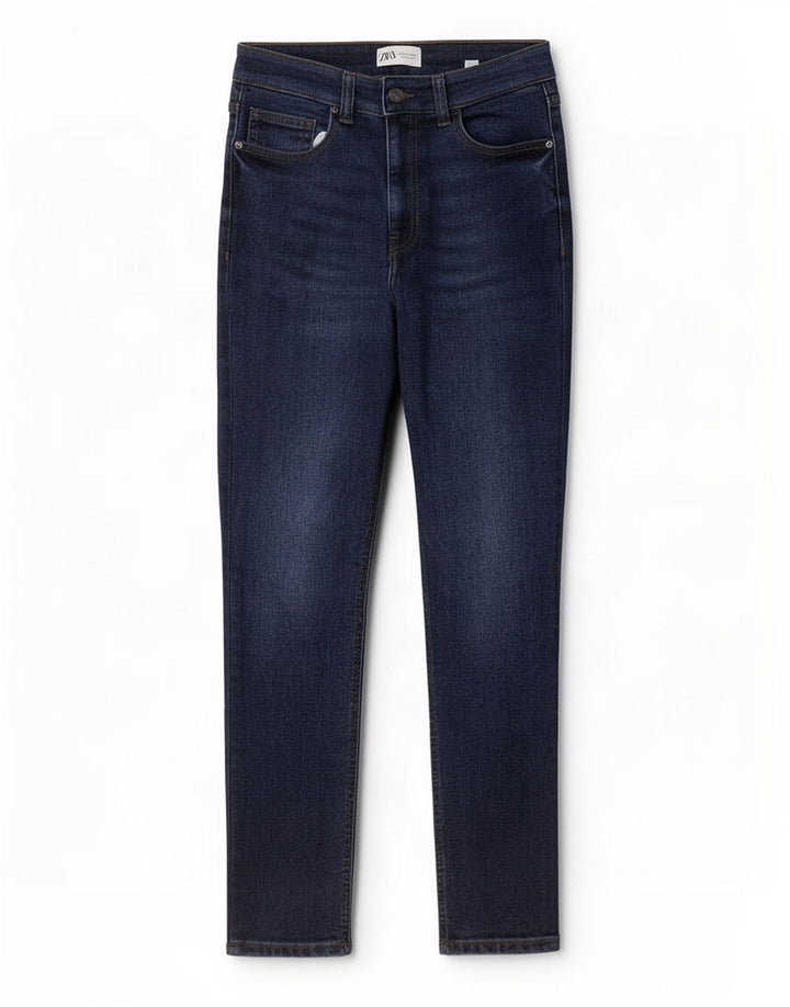 Zara Dame Slim Jeans Medium W28 L27 Blå Bomuld