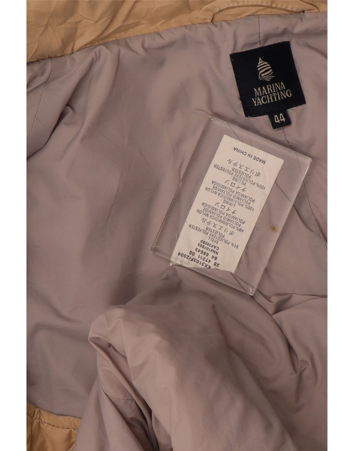 MARINA YACHTING Womens Hooded Padded Coat IT 44 Medium Beige Polyamide