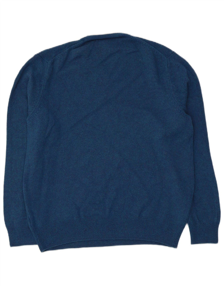 Marks & Spencer Dame V-hals sweater UK 18 XL Blå Uld