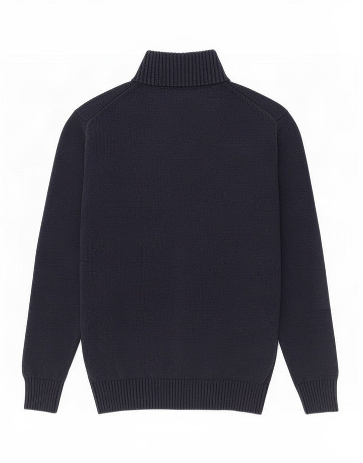 Gant Herre Zip Neck Jumper Sweater Medium Navy Blue Bomuld