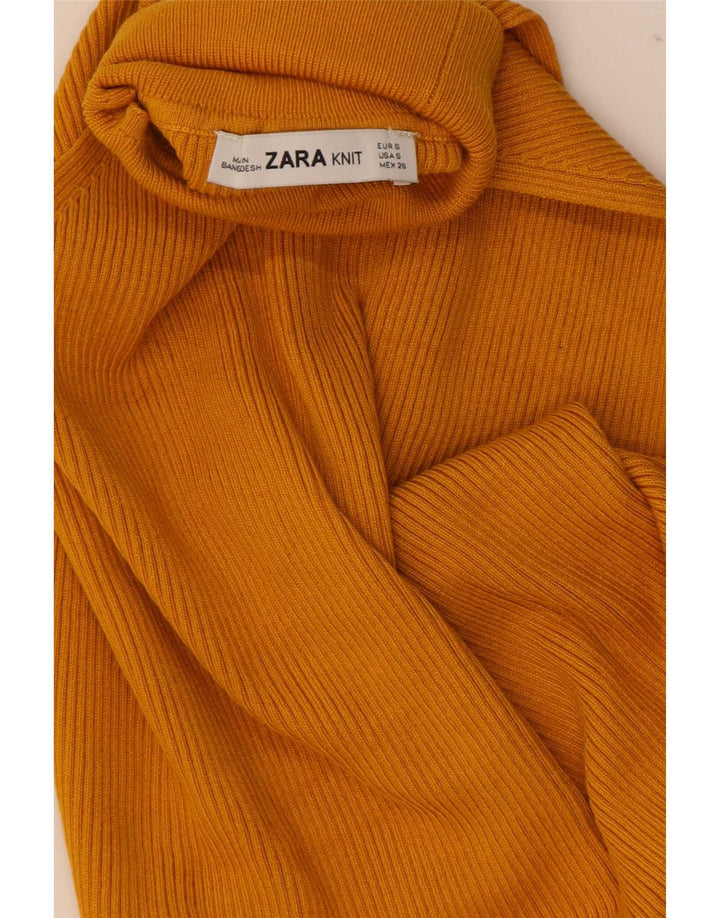 Zara Womens Crop Halter Top UK 8 Small Yellow