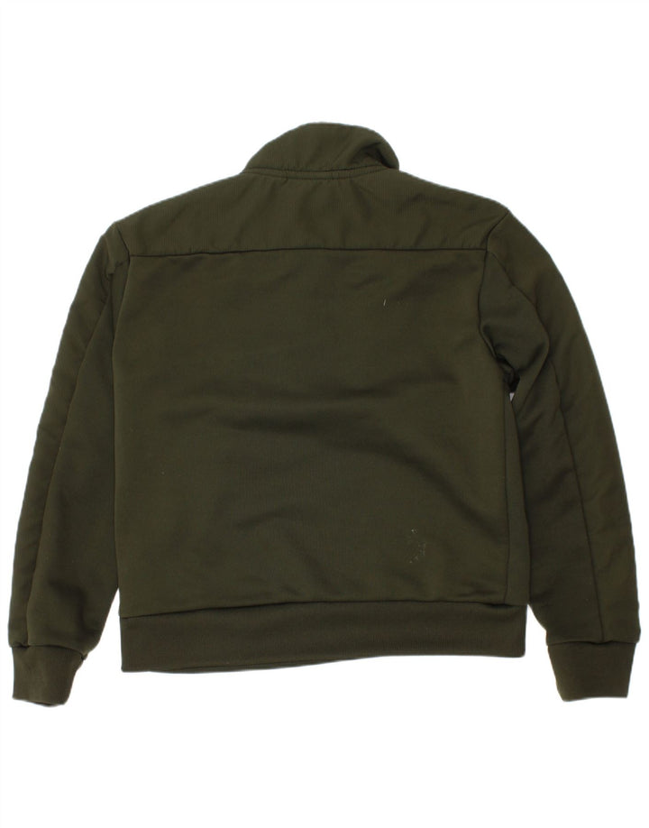 Adidas Boys Grafisk Zip Neck Sweatshirt Jumper 7-8 år Grøn Polyester