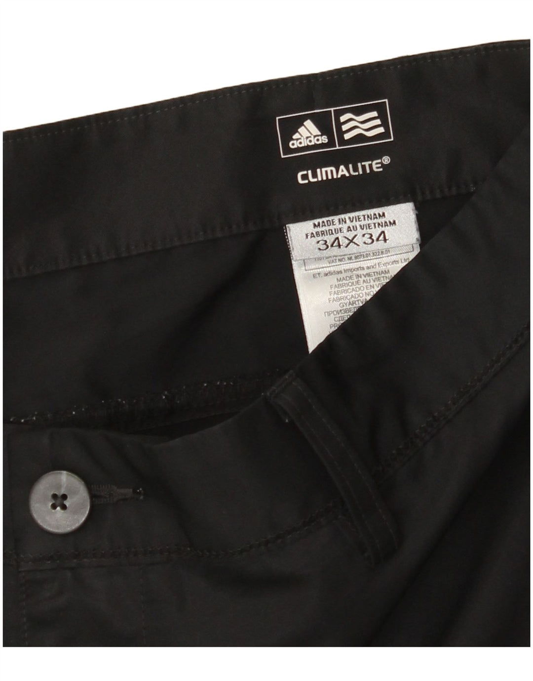 ADIDAS Herre Climalite Straight Chino Bukser W34 L34 Sort Polyester