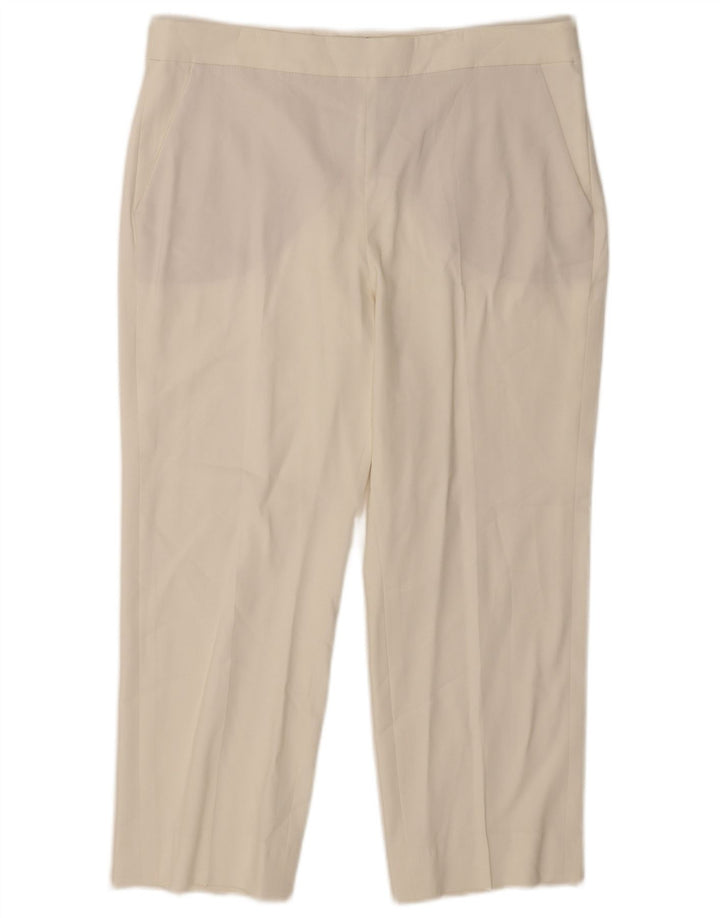 Massimo Dutti Dame Capri Bukser EU 42 Large W32 L23 Hvid Viscose