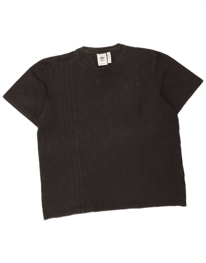 Adidas Herre T-Shirt Top Stor Sort Bomuld