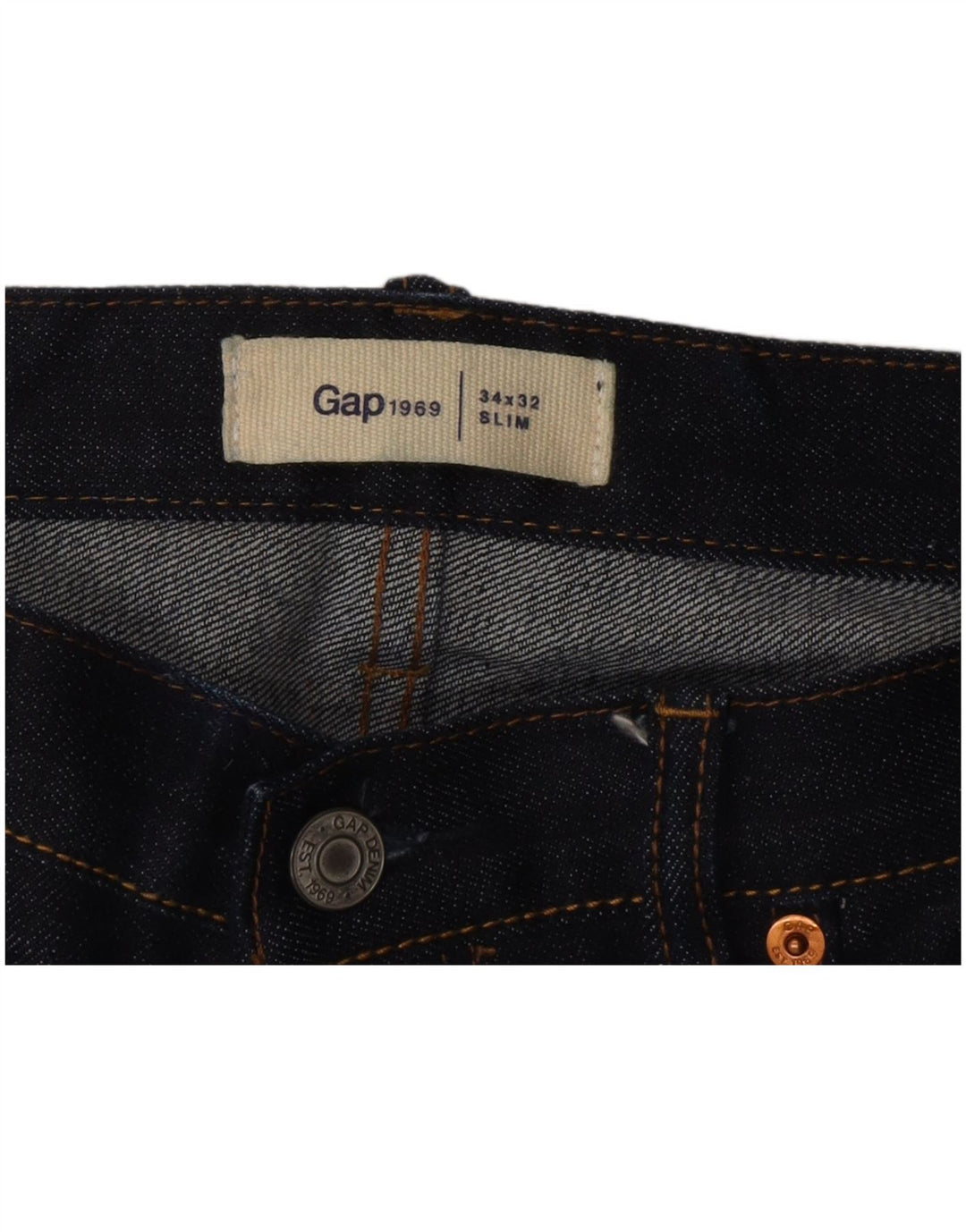 Gap Herre Slim Jeans W34 L32 Marineblå Bomuld