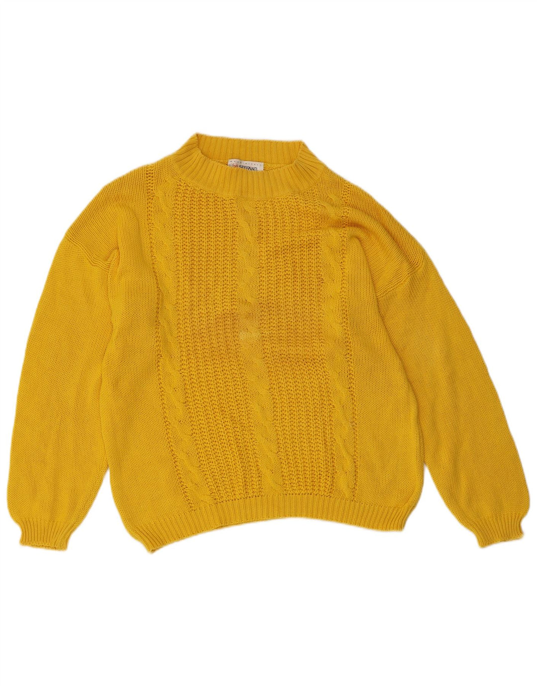 STEFANEL Dame Turtle Neck Sweater UK 14 Large Yellow