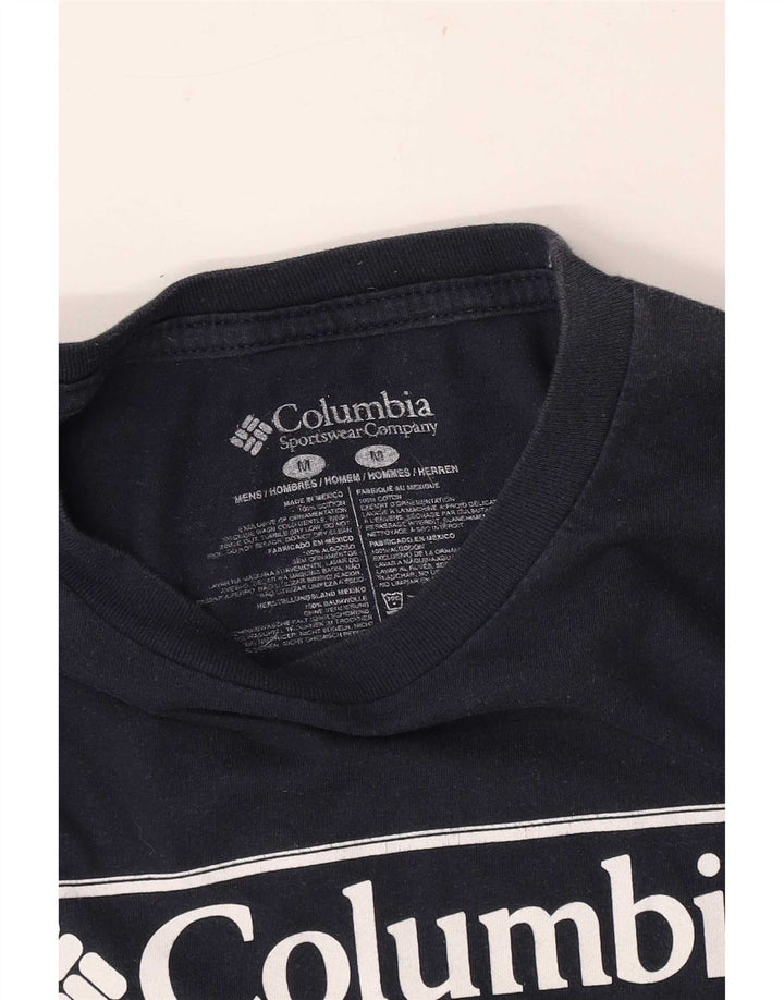 Columbia Herre grafisk T-shirt Top Medium Marineblå Bomuld