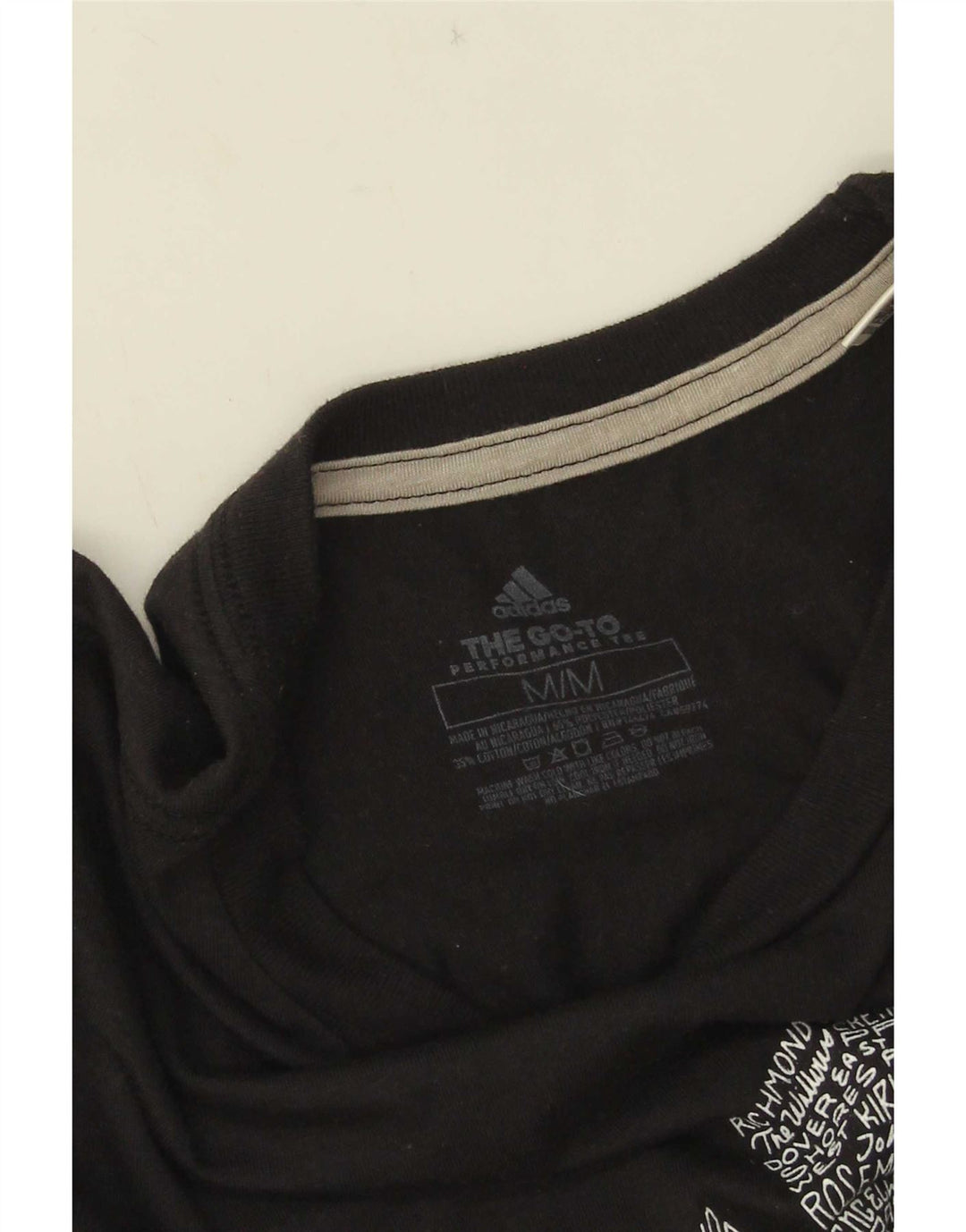 Adidas Herre Orlando Grafisk T-Shirt Top Medium Sort Polyester