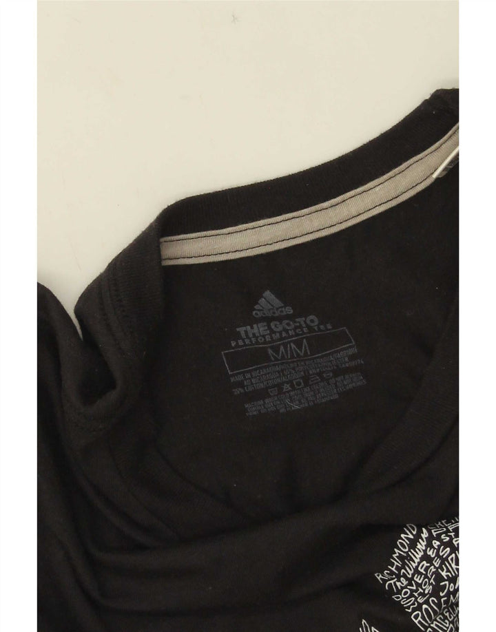 Adidas Herre Orlando Grafisk T-Shirt Top Medium Sort Polyester