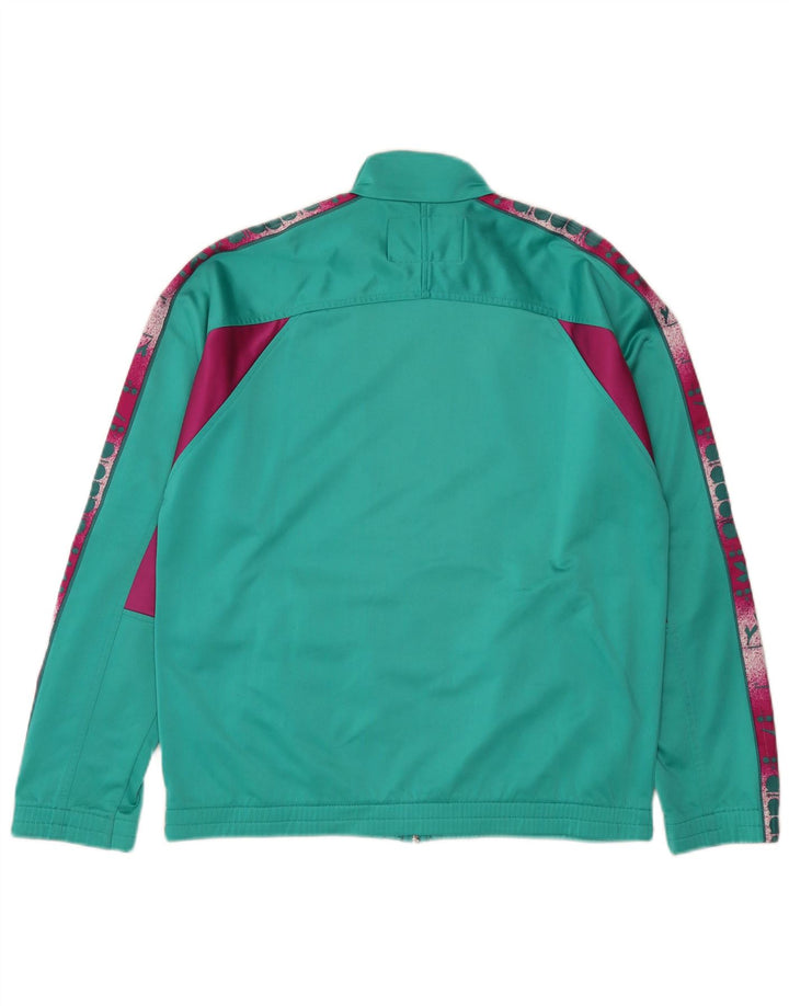 Diadora Herre grafisk træningsdragt topjakke UK 38 Medium Green Colourblock