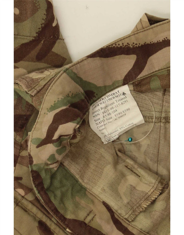 Vintage Straight Cargo Bukser til mænd W30 L32 Khaki Camouflage Polyester