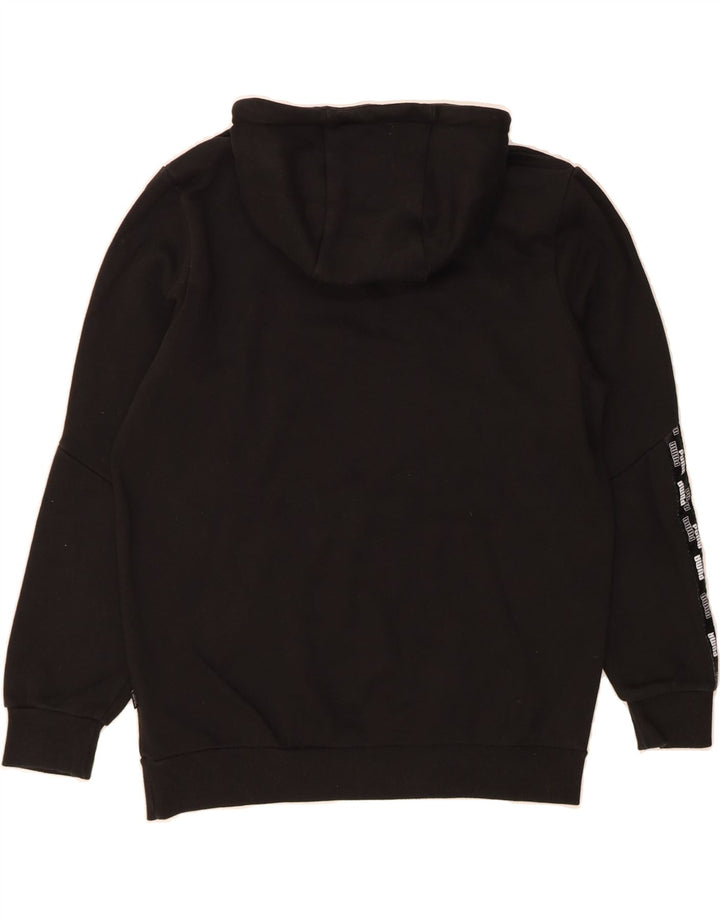 PUMA Mens Graphic Hoodie Jumper Medium Black Cotton Vintage Puma and Second-Hand Puma from Messina Hembry 