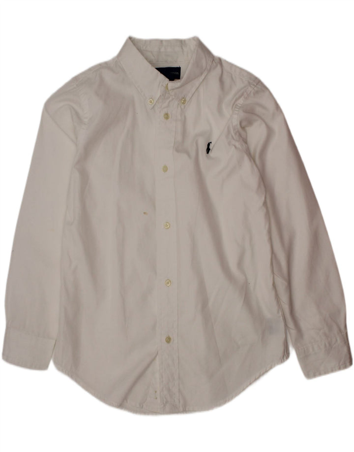 Ralph Lauren drengeskjorte 6-7 år hvid bomuld