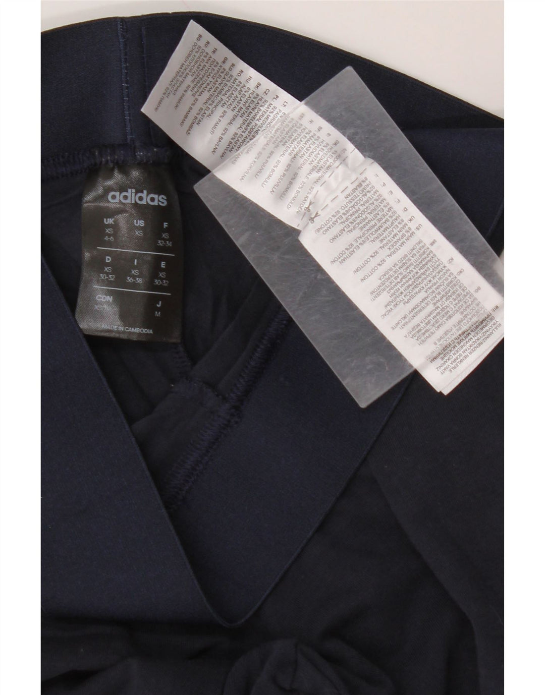 ADIDAS Dame Leggings UK 4/6 XS Marineblå Bomuld