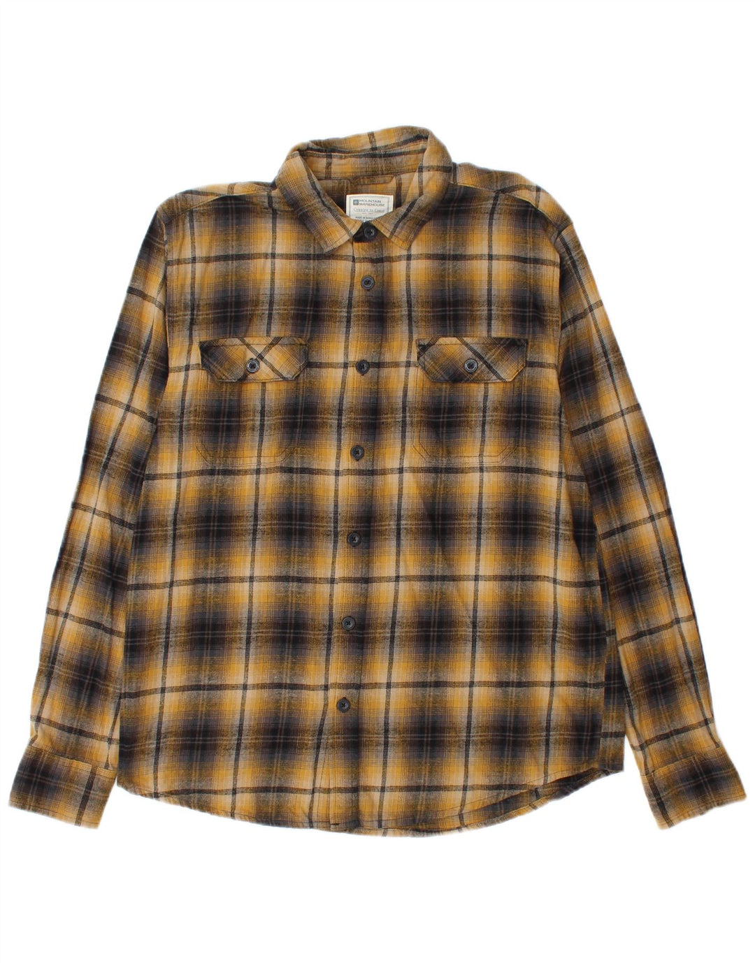 Mountain Warehouse Herre Flanelskjorte Stor gul ternet bomuld