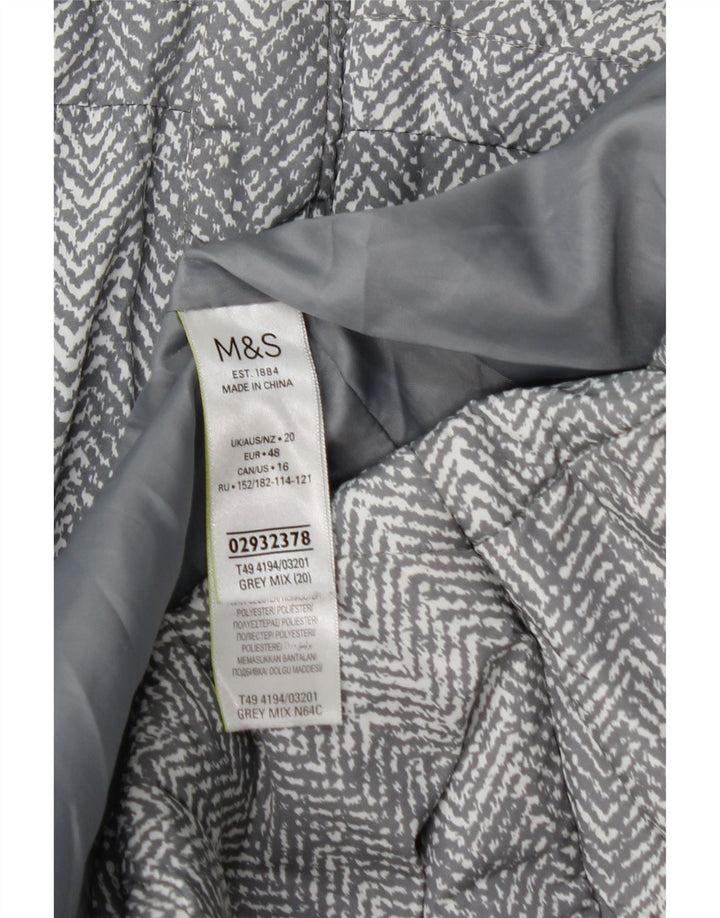 Marks & Spencer polstret jakke til kvinder UK 20 2XL grå sildebenspolyester