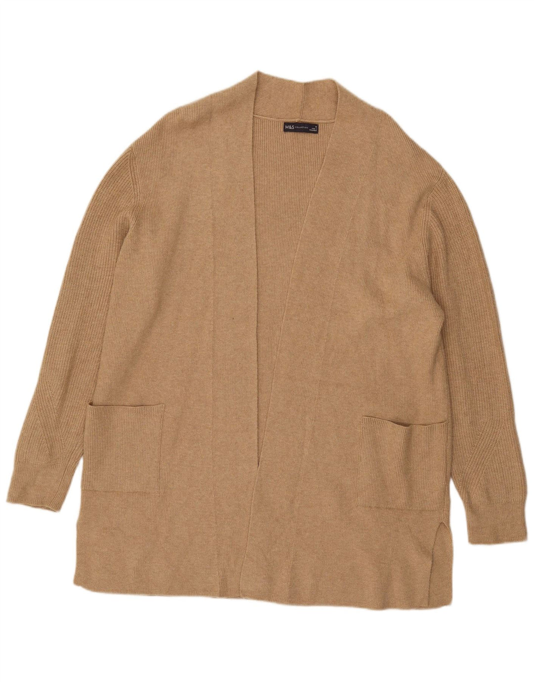 Marks & Spencer Dame Oversized Longline Cardigan Sweater UK 18 XL Beige