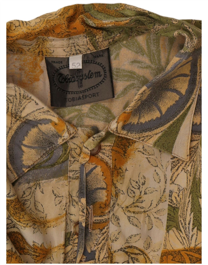 Vintage Herre Pullover Shirt IT 52 Stort flerfarvet patchwork