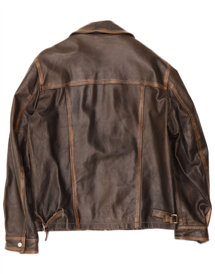 Vintage herre læderjakke IT 48 Medium Brun