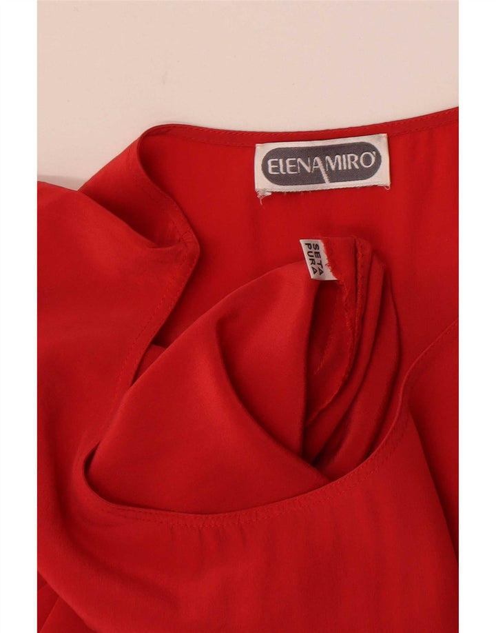 ELENA MIRO Dame ærmeløs bluse Top UK 16 Large Red Silk