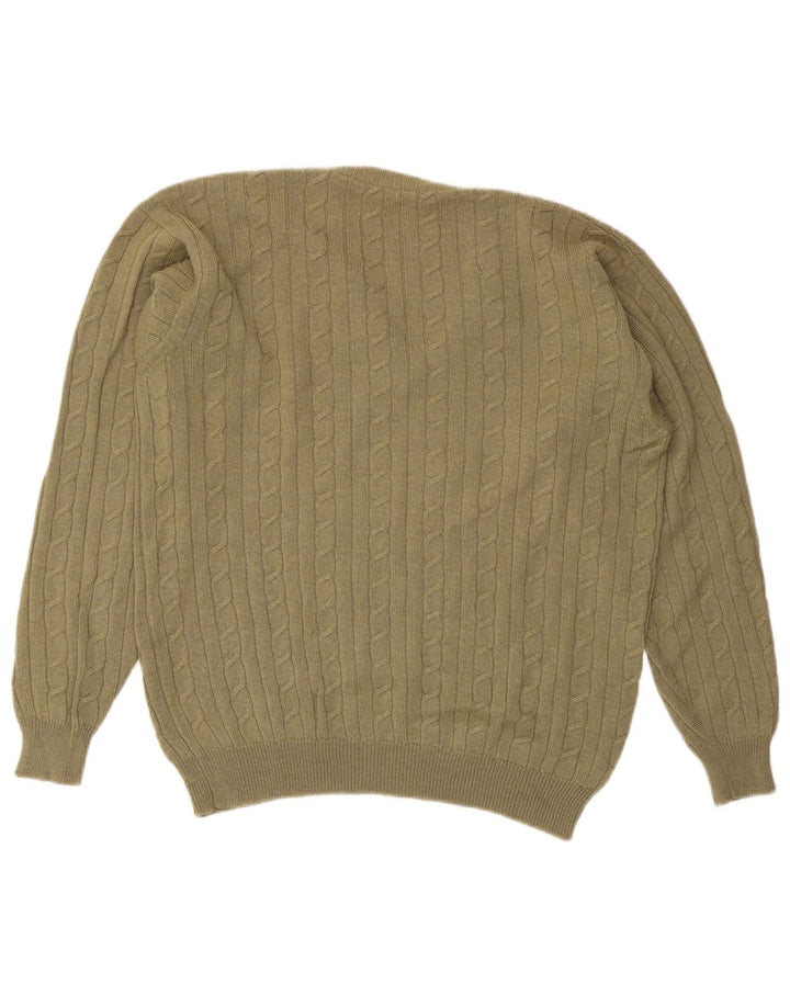VINTAGE Herre V-hals sweater Stor Khaki
