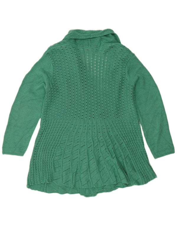 Essential Womens Longline Open Cardigan Sweater UK 24/26 2XL Grøn Akryl