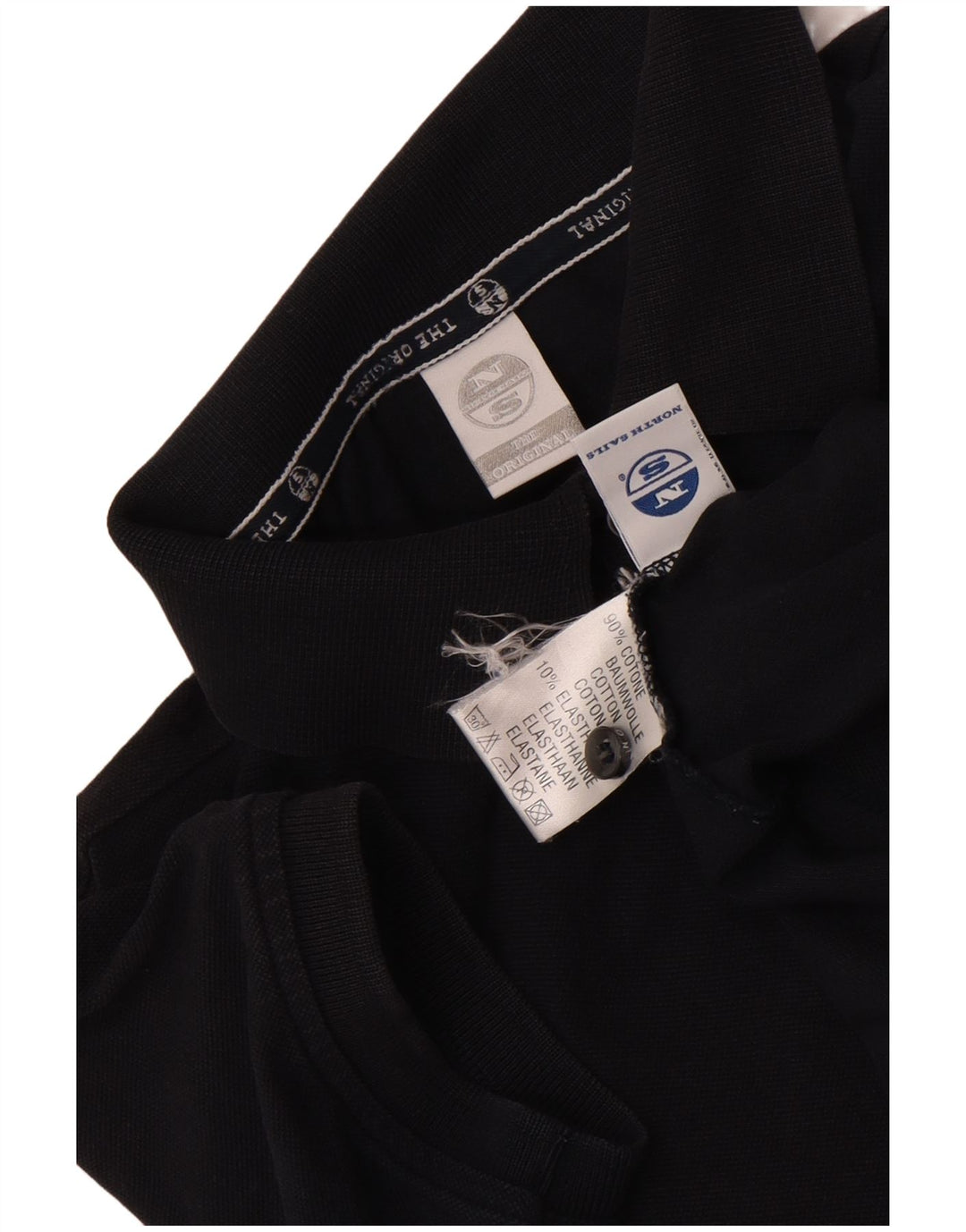 North Sails Dame Polo Shirt UK 12 Medium Sort Bomuld