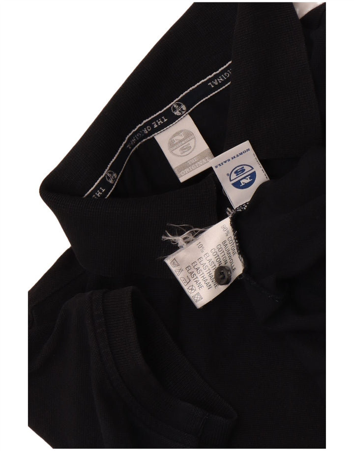 North Sails Dame Polo Shirt UK 12 Medium Sort Bomuld