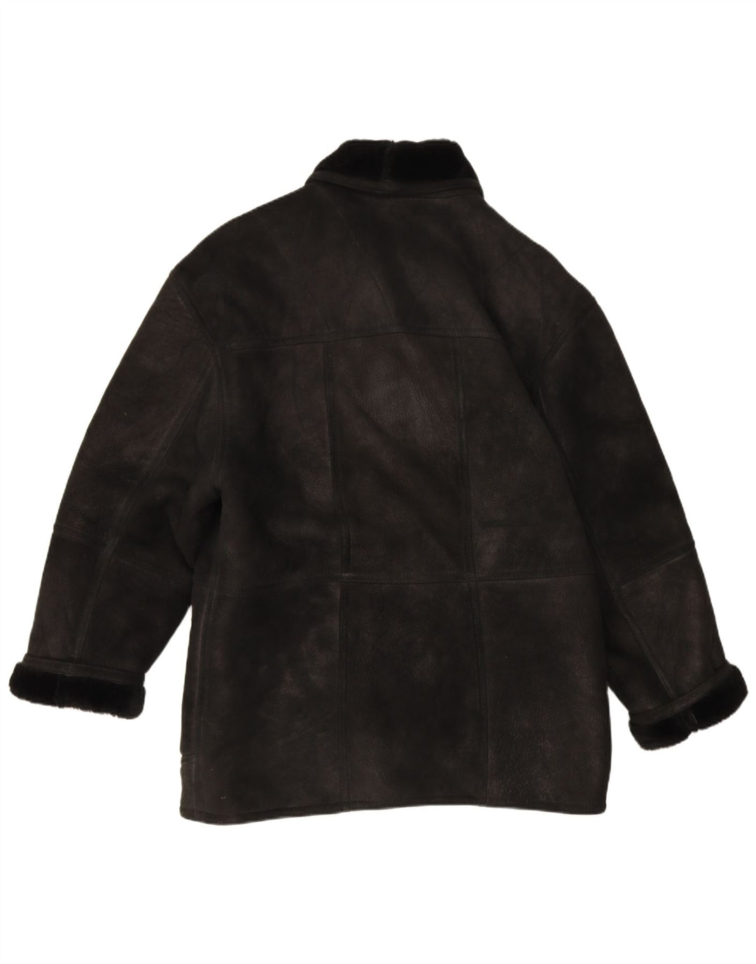 Vintage Herre Shearling Jacket IT 54 2XL Sort Shearling
